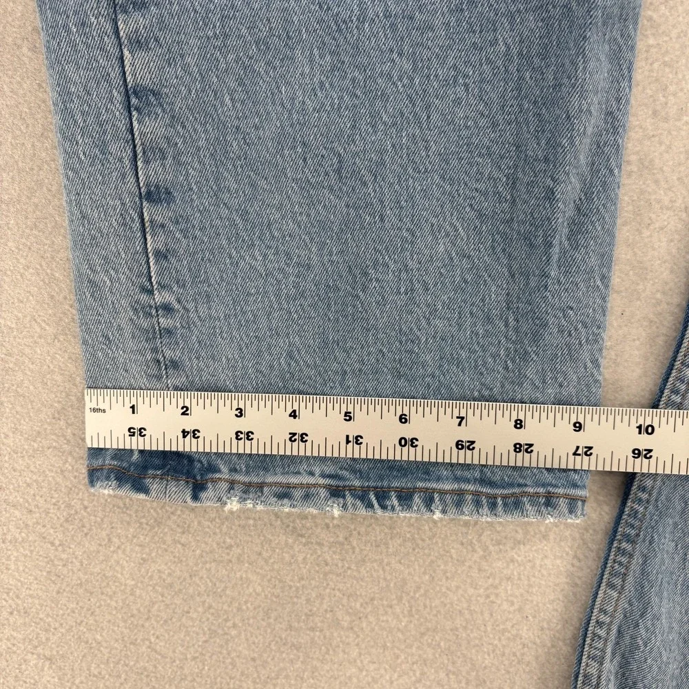 Abercrombie & Fitch 90s Baggy Straight Jeans Womens 10 Blue Low Rise Curve Love - Picture 9 of 12